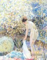 Kirschblüten Impressionist Frau Frederick Carl Frieseke impressionistische Blumen